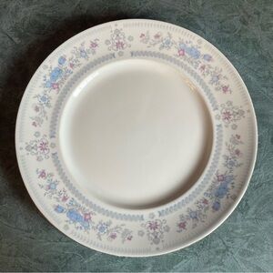 JLMENAU Plate Made In German Democratic Republic 10” Blue Pink Floral Silver 437
